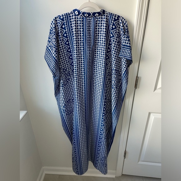 Blue/white maxi coverup OS - Picture 3 of 4